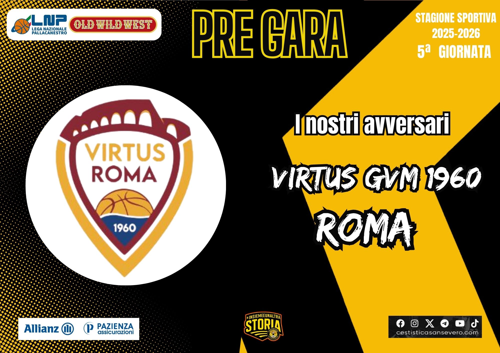 Allianz Pazienza: di giovedi con la Virtus Roma