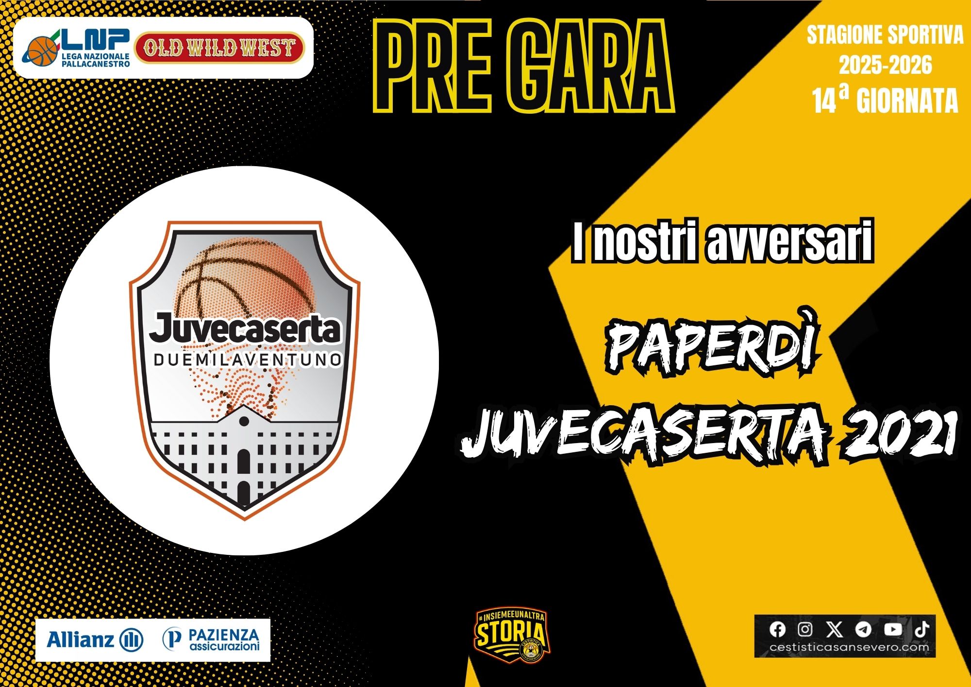 La Allianz Pazienza incrocia Caserta dell’ex Lardo
