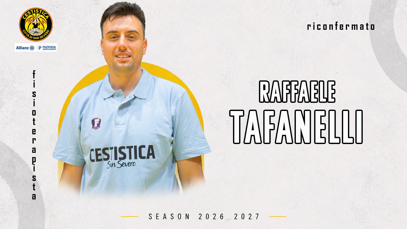 Il giorno del sì… doppio! Il fisio Raffaele Tafanelli resta in giallonero